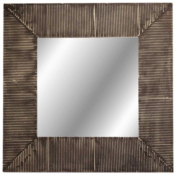 Specchio quadrato con cornice Metallo Nero 78 cm x H 78 cm - Linea Liberty  - Tognana