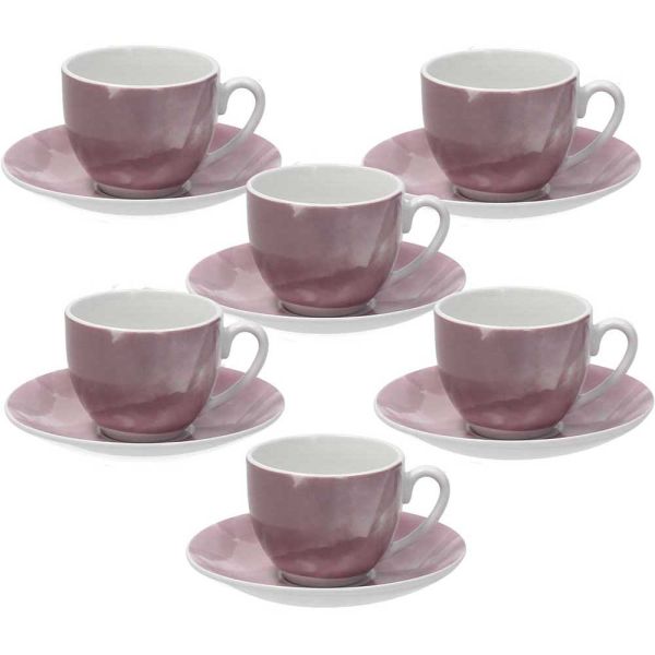 Set 6 paire tasse cafe Colorplay rosa