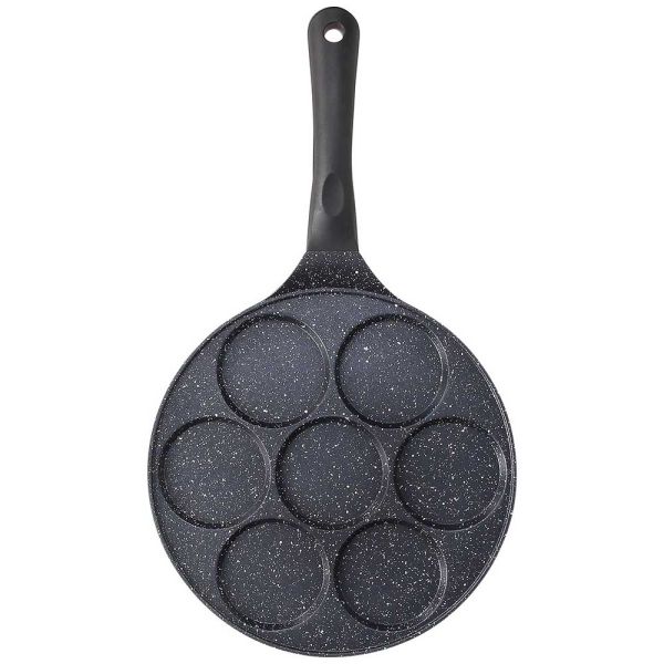 Padella per pancakes da 26 cm di diametro, con 7 fori, adatta per piani a  induzione, in alluminio pressofuso : : Casa e cucina
