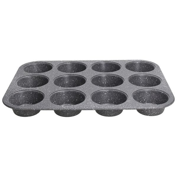 PURE ROQ - Stampo 12 muffin Acciaio al carbonio 35 cm x 27 cm H 3,2 cm -  Linea Pure roq - Tognana